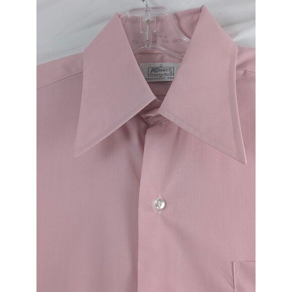Vintage Kmart Permanent Press Pink Long Sleeve Dress Shirt Button Up Mens 15.5 - Picture 6 of 12